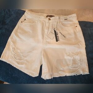 NWT Judy Blue XL Distressed High Waist Rigid Front Stretch Back Raw Hem …